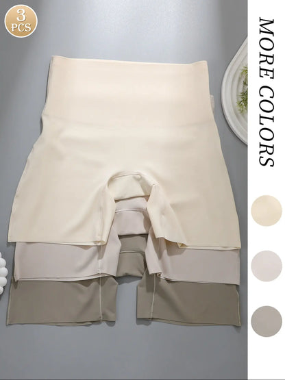 High-Waisted Seamless Women'S Underwear, Stretchy Waistband, Comfortable Fit, Plain Design, Ideal for All Seasons, Casual Style