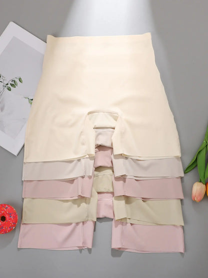 High-Waisted Seamless Women'S Underwear, Stretchy Waistband, Comfortable Fit, Plain Design, Ideal for All Seasons, Casual Style
