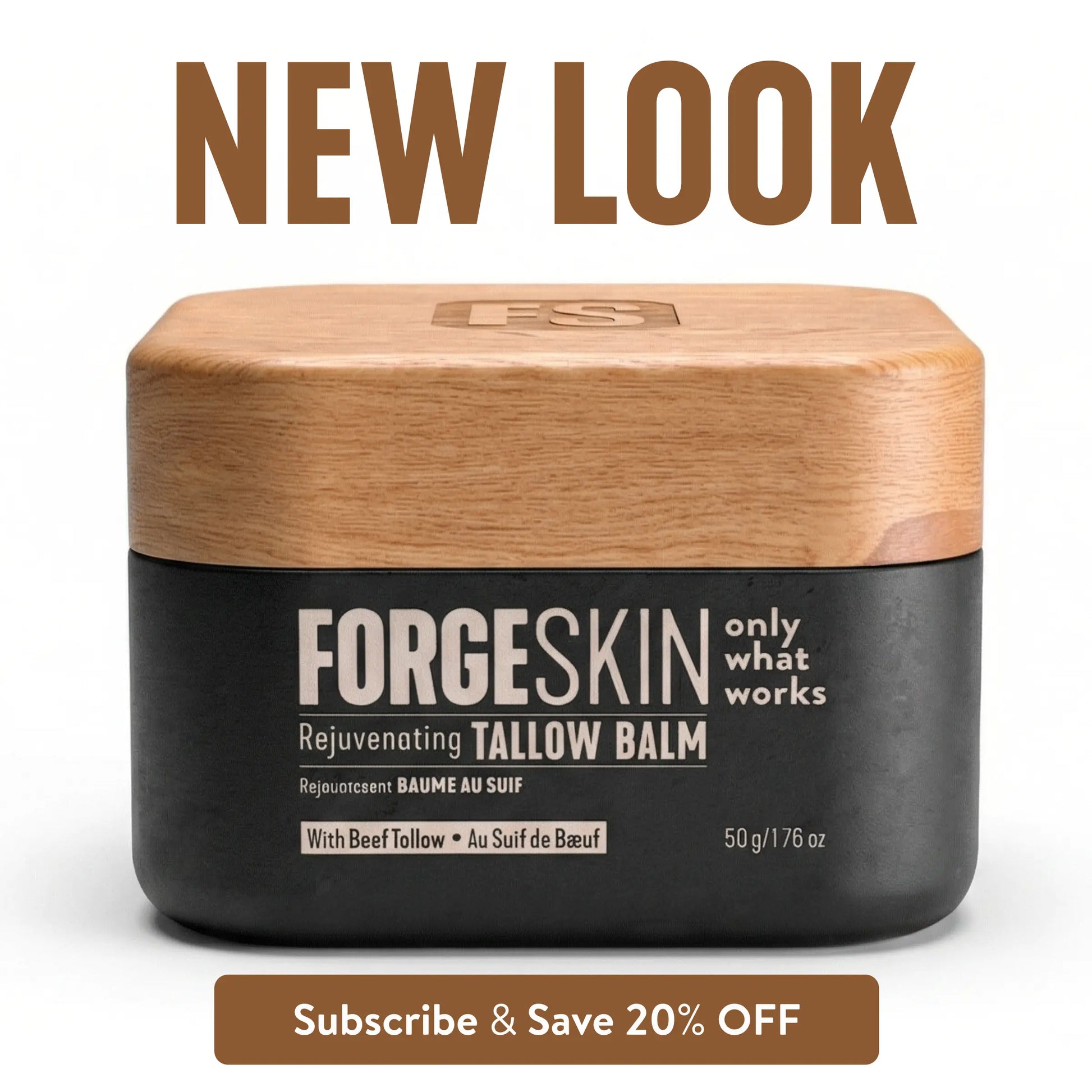 FORGE SKIN Wrinkle Defense & Natural Anti-Aging Beef Tallow Moisturizer for Men - Face Balm Skincare Cream for Dry Rough Skin Tallow-Based Mens Face Lotion for Hydration Firmness Wrinkle Repair & Glow Honey Jojoba Hydrating Smooth Skin Nourishing Moisture